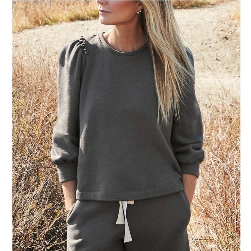 G. label by goop Torres grey puff sleeve sweatshirt